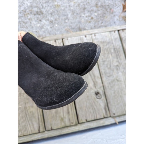 TOMS EUC Deia Black Suede Ankle Zipper Booties Women Size 8.5 - Picture 3 of 8
